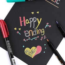 JIANWU 8 шт./компл. Творческий Цвет Металла Маркер для белой доски художественной росписи изогнутым наконечником Ручка kawaii школьные принадлежности