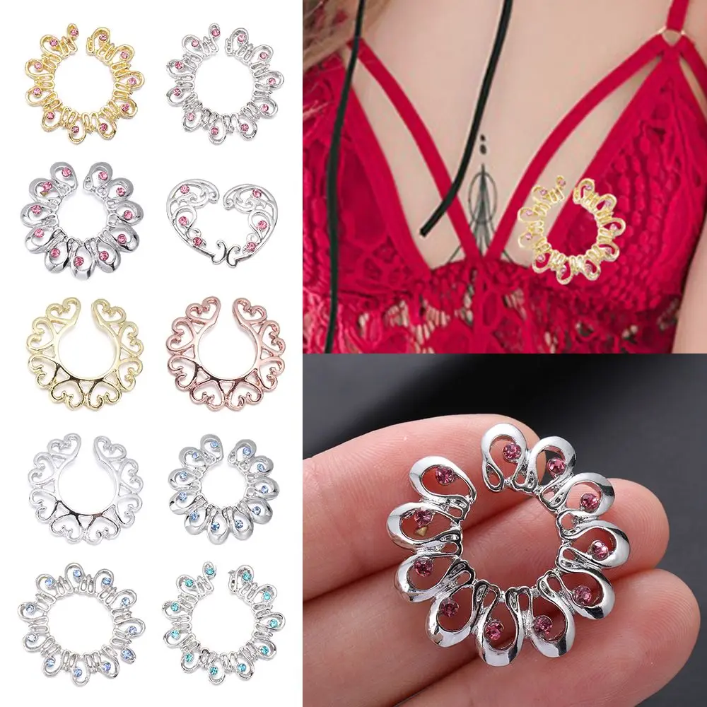 Fashion Round Faux Nipple 316L Surgical Steel Non Piercing Fake Nipple Ring Body Jewelry Fake Piercing Women Sexy Clamp piercing jewelry body jewelry body piercing jewelry