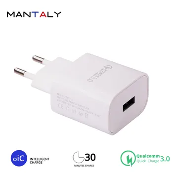 

EU Plug 1 USB Charger Quick Charge QC3.0 Charging for phone laptop tablet adapter Portable carregador Wall Fast charger Mobile