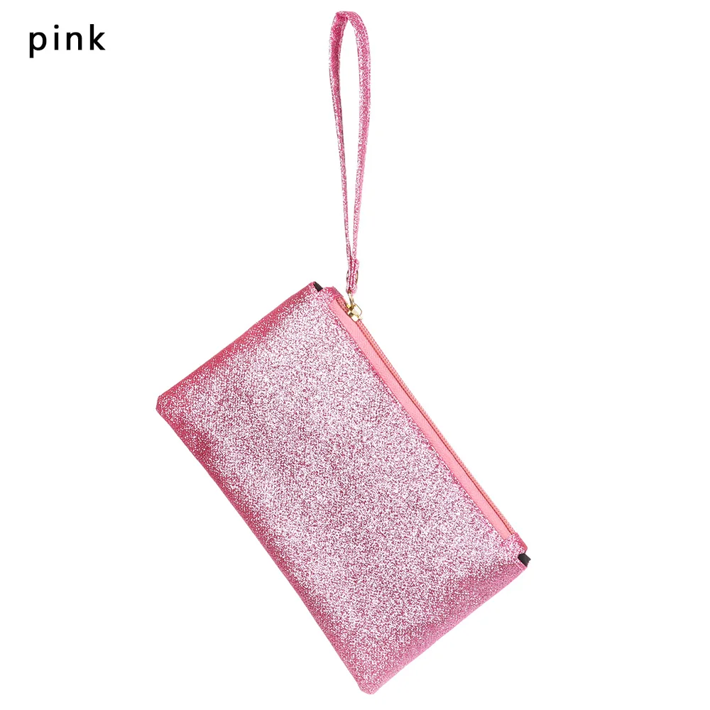 pink Модный Шикарный кошелек для монет, Женская практичная мини-сумка из ПВХ, Дамский Многофункциональный клатч на молнии, вечерние сумочки - Цвет: pink