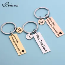 

Personalized Custom Keychain Initials A-Z 26 Letter Key Ring For Men Women Stainless Steel Nameplate Custom Lettering Key Chain