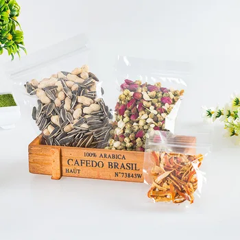 

100pcs16 Silk Transparent Zipper Bags Pe Self-sealing Bags for Food Clothing Gift Storage Bags Zipper Lock Vertical Food Sp