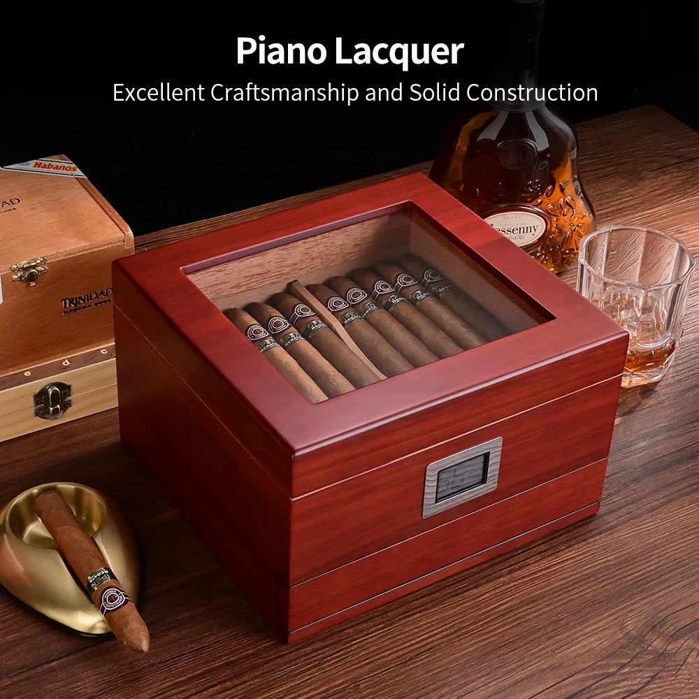

CIGARLOONG Cigar Humidor Box Large Capacity Cedar Wood Cigar Case with Humidifier Cigar Boxï¼ˆwithout Lighter Cutterï¼‰