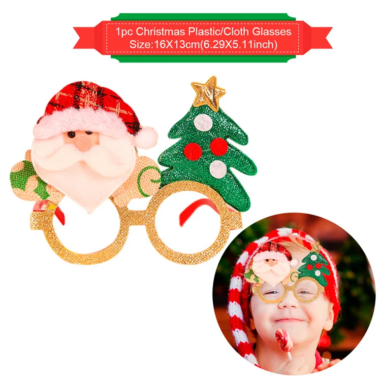 QIFU Merry рождественские очки украшения для дома Дети Рождественские украшения Рождество натальный Санта-Клаус Новогодний подарок - Цвет: Santa Claus Glasses