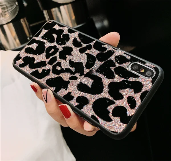 beige Модный Леопардовый Блестящий Мягкий чехол из золотой фольги для iPhone 11 Pro 8 plus 6 6s plus 7 plus чехол для iPhone X XR XS Max coque capa - Цвет: beige
