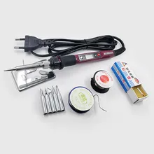 DGKS 60 Вт Регулируемая температура Электрический паяльник набор сварочная паяльная станция тепловой карандаш ремонт 10 шт. набор инструментов выключатель питания