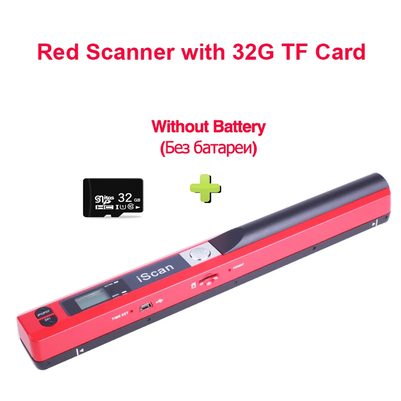 iScan Portable Handheld Scanner Document A4 Book Scanner Color Photo Image Scanner 900DPI Support JPG PDF Format With 32G Card color scanner Scanners