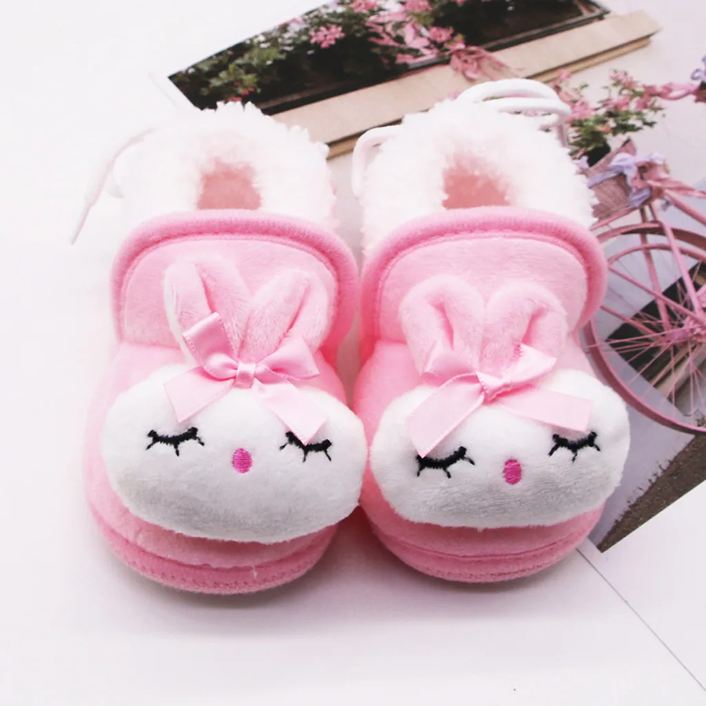 SAGACE Newborn Slippers Baby Cute Rabbit Winter Warm Plush Home Shoes Unisex Slippers Prewalker Baby Girl Warm Shoes Baby