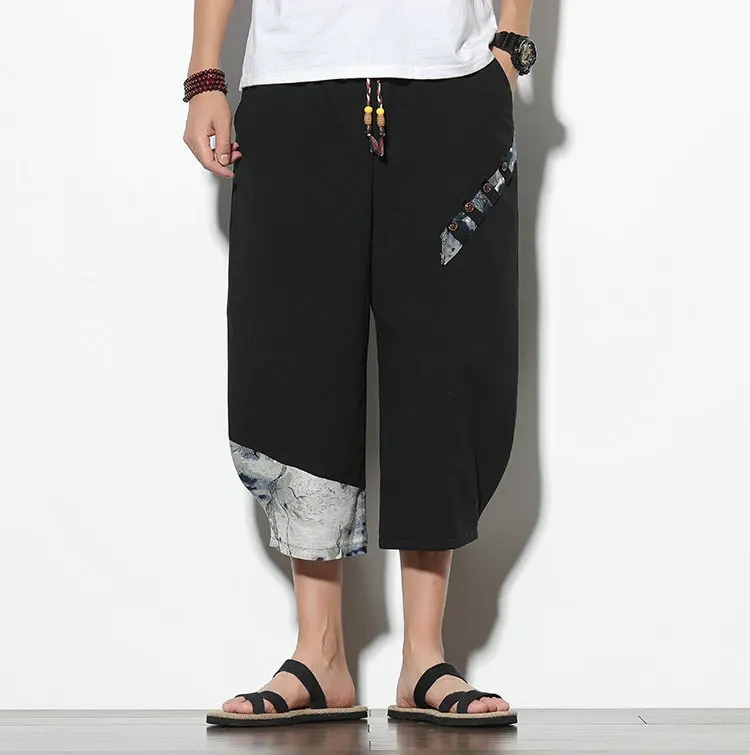 elephant harem pants Men Harem Pants Korean Style 2020 Summer Casual Pants Mens Cotton Loose Trousers Male Oversized Calf-Length Pants Men 5XL linen harem pants