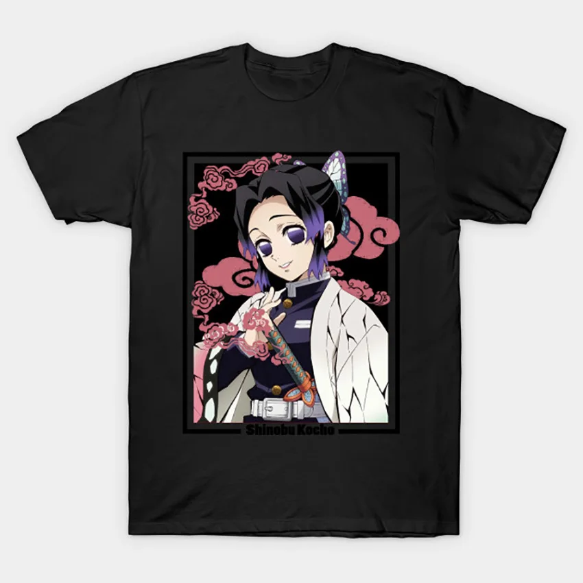 Футболка Kimetsu no yaiba с изображением рассекающего демонов шинобу Кочо футболка