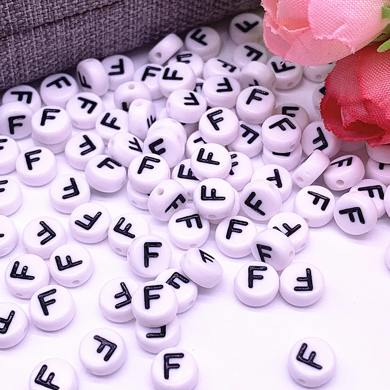 100pcs/lot 7x4mm Letter Beads Round Shape Alphabet Letter Charms Make Jewelry Accessories