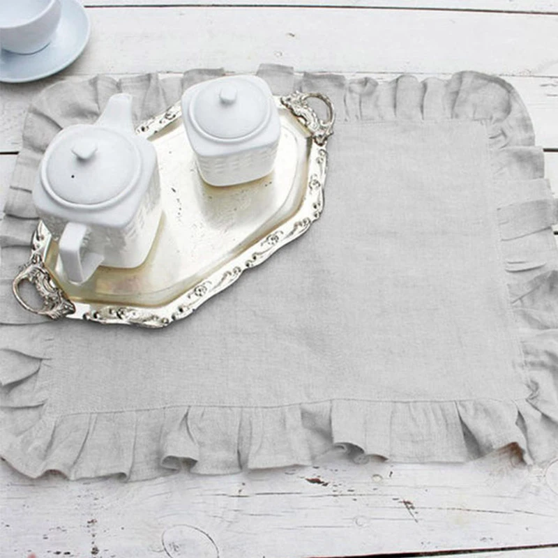 100% Linen Napkins Ruffle Edge Restaurant Wedding Dinner