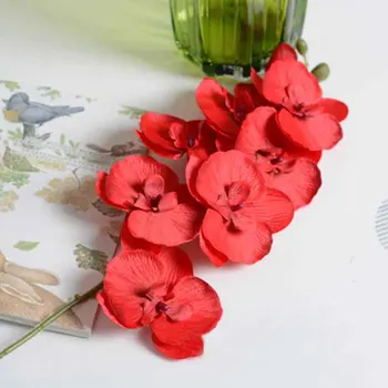 

1 Branch Silk Flower Artificial Moth Orchid Butterfly Orchid for new House Home Wedding Festival Decoration 11 Colors