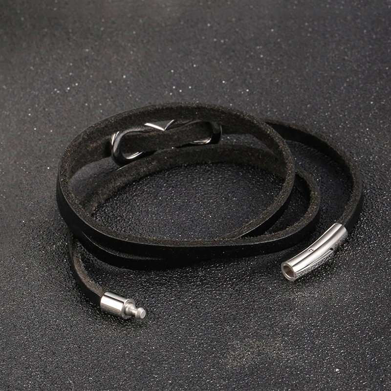 Hot Sale Retro Multi-Layer Leather Bracelets For Man Handmade Charm Bangle Wrap Multilayer Male Gift