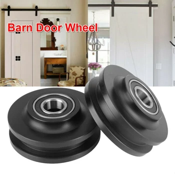 

2Pcs Sliding Barn Door Wheels Closet Hardware Roller Cabinet Pulley Carbon Steel