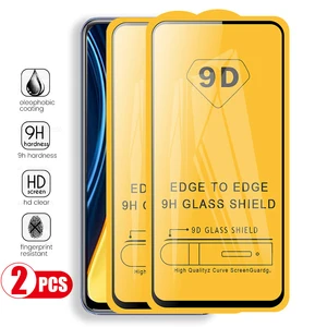 Image 1 - 2pcs 9d full glue screen protectors for xiaomi pocophone poko little m3pro poco m3 m 3 pro 3m 5g 2021 tempered glass films cover