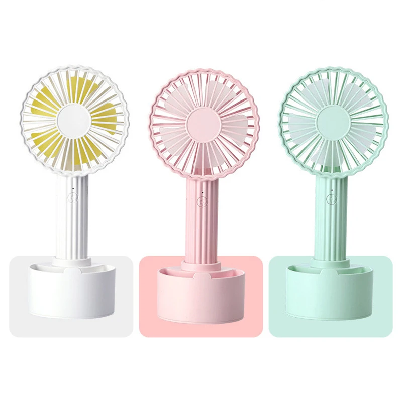 Portable Handheld Cactus Shape Mini Fan 1200mah Battery USB 3.7V Rechargeable Mini Usb Fan With 3 Adjustable Speeds Green