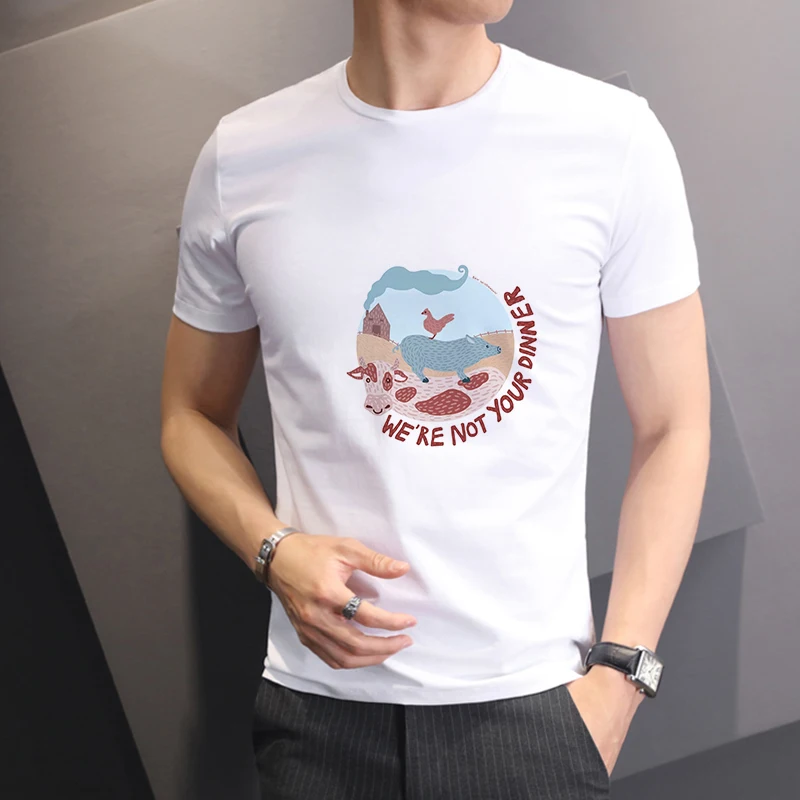 Showtly новинка модная мужская повседневная футболка с коротким рукавом Kawaii в стиле