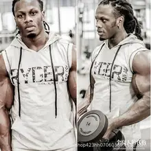 Весенний и летний спортивный жилет из чистого хлопка с капюшоном для фитнеса, толстовка без рукавов, тренировочный свитер для бега