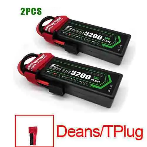 GTFDR 11,1 v 5200mah 50C 3s max 100C 3,7 V 1000mah 25C max60C запасные части для радиоуправляемого дрона traxxas - Цвет: 2PCS3S5200mahDEANS