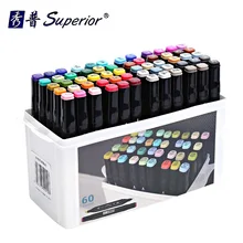 Улучшенный художественный маркер спиртовые маркеры двуглавый маркер ручка комплект, принадлежности для живописи красочные водонепроницаемые ручки кисти ручка чертежные маркеры