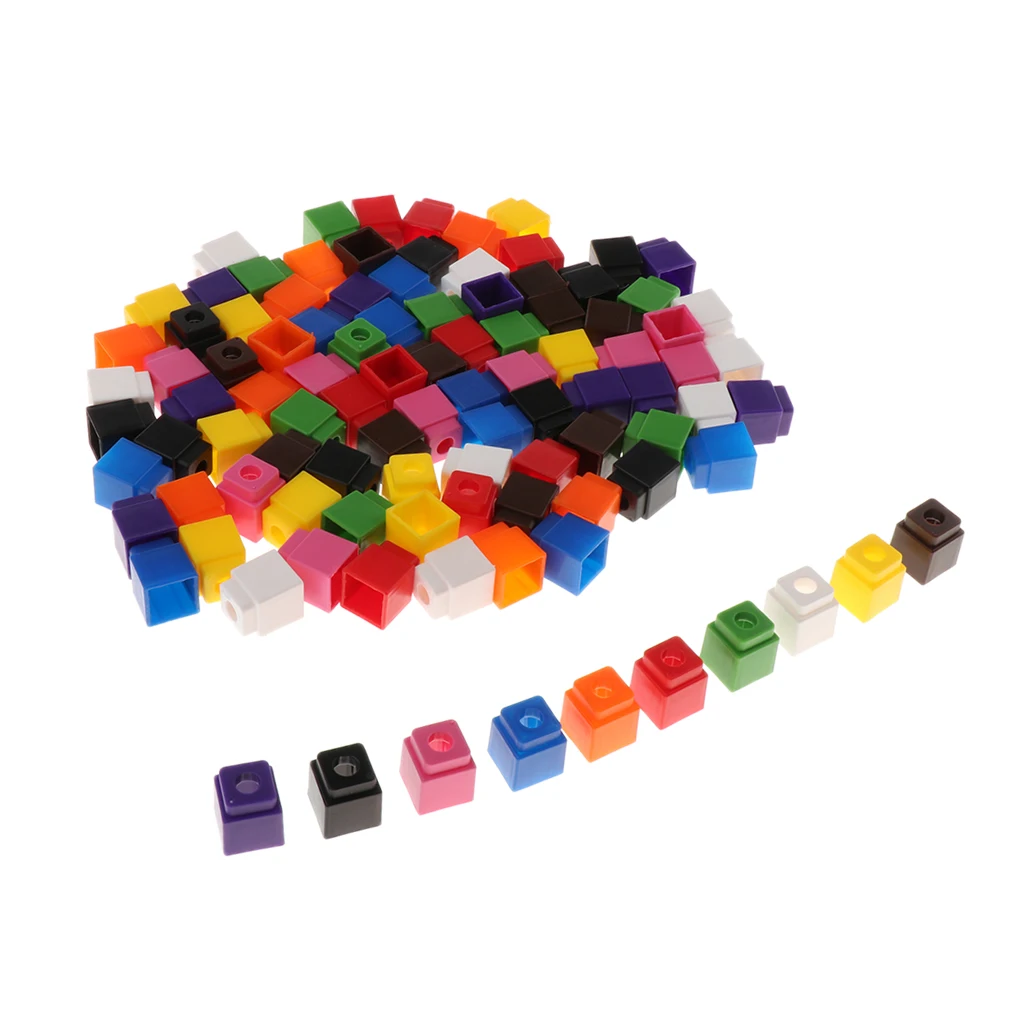 10 шт. подарочные обучающие материалы Блокировка математические звенья кубики оснастки Блоки 4 цвета
