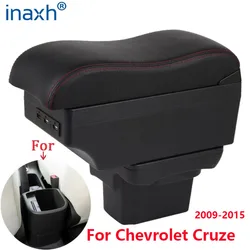 Reposabrazos para Chevrolet CRUZE, piezas de reequipamiento, caja de almacenamiento, accesorios de coche, Interior con luz LED USB