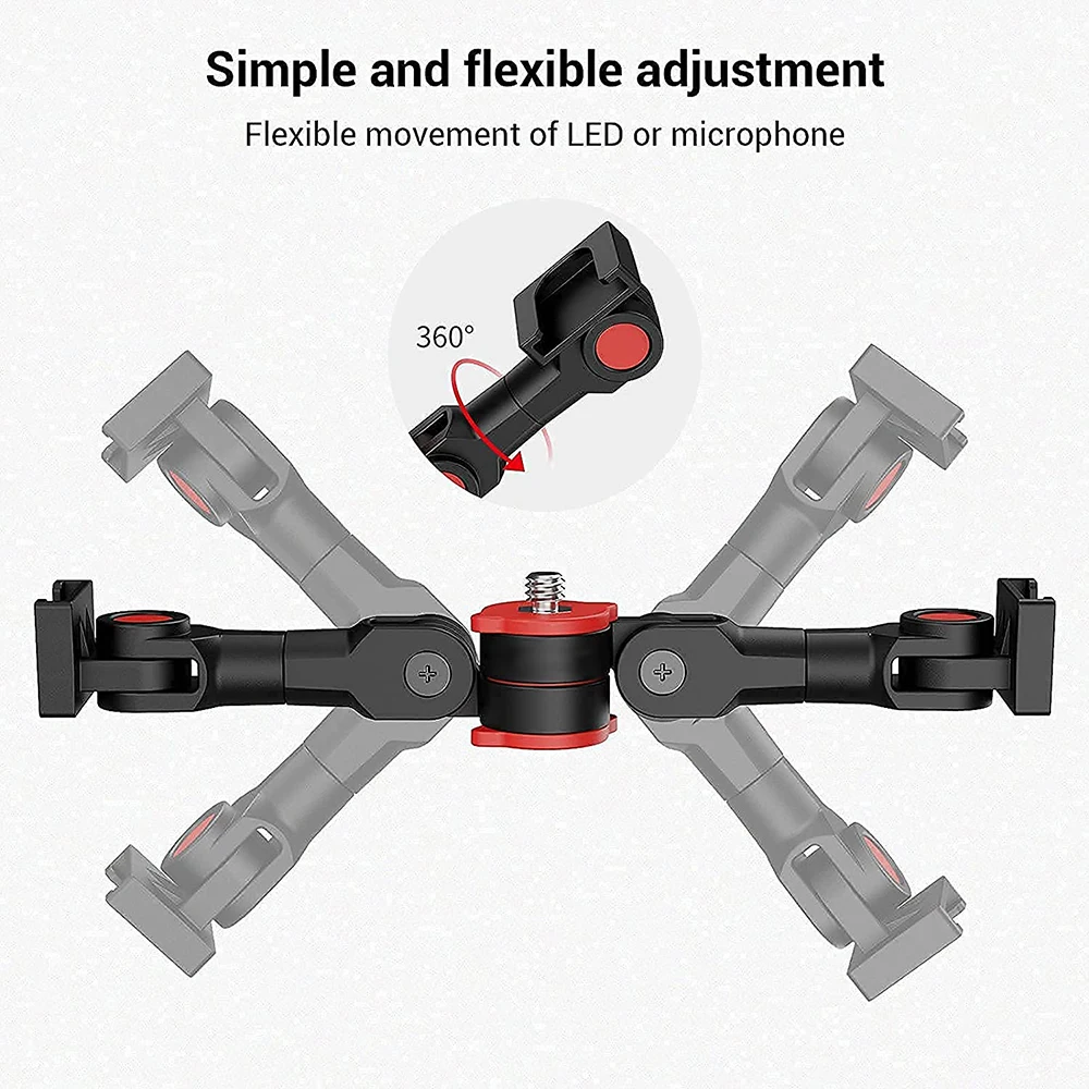 SmallRig Dual Cold Shoe Extension Bar Universal Cold Shoe Mount Bracket Plate Adapter for Camera Smartphone Microphone Led Light