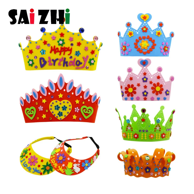 Saizhi EVA mousse tissage chapeau créatif fleurs étoiles modèles maternelle Art enfants bricolage jouets fête bricolage décorations cadeaux