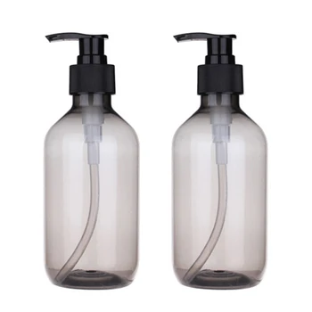 

2pc 300ml Shampoo Empty Lotion Container Plastic Pump Bottle Liquid Dispensers Home Travel Portable Beauty Tool