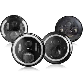 

45W 7'' Led Headlight H4 High Low Beam Round Cars Running Lights for Jeep Lada Niva 4x4