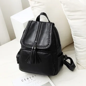 

Backpack Women's 2020 New Style Versitile Fashion Backpack Soft Leather Casual Travel Large-Volume Korean-style School Bag