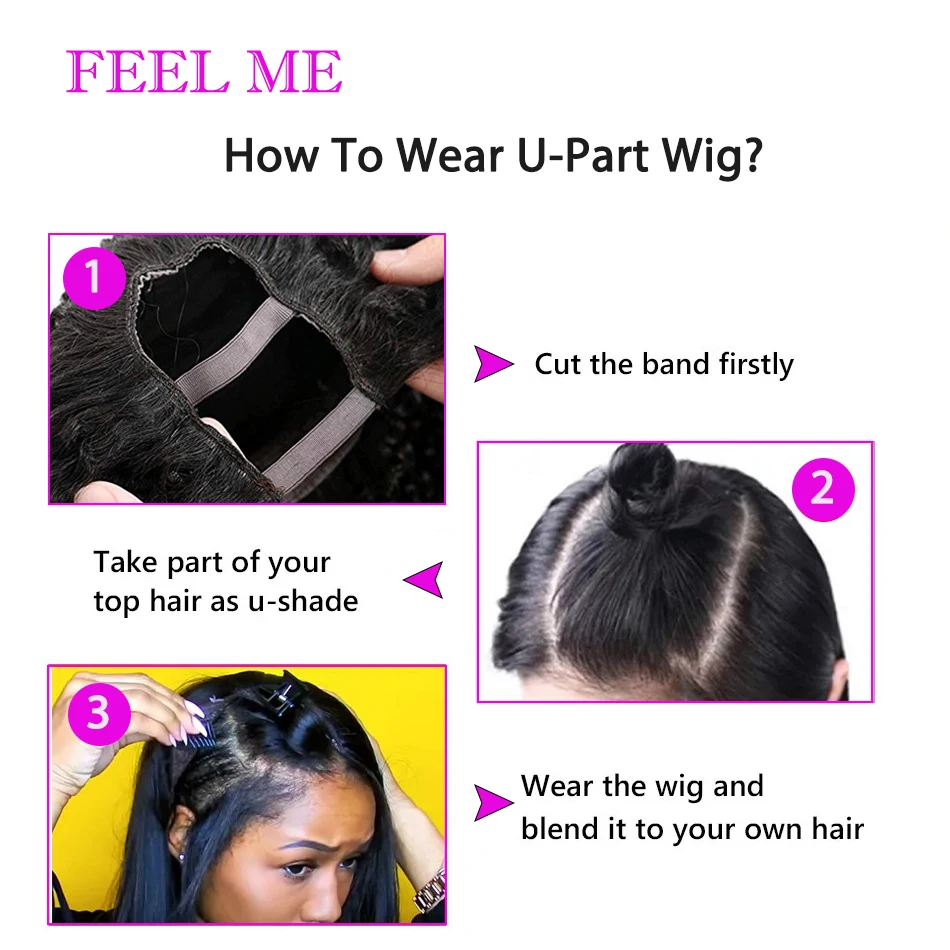 U part wig straight hair 6