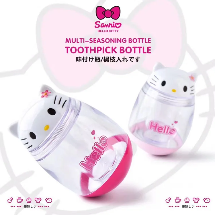 Hello kitty стакан кухонный приправа банка милый мультфильм Многофункциональный приправа бутылка зубочистка коробка двойного назначения бутылка