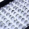 100 Pcs/Lot Flower Retro Gothic Alloy Rings for women Wholesale Party Jewelry Lots 3