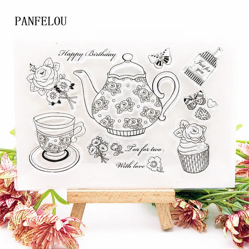 Прозрачные силиконовые штампы PANFELOU 14 5x10 см с изображением цветка
