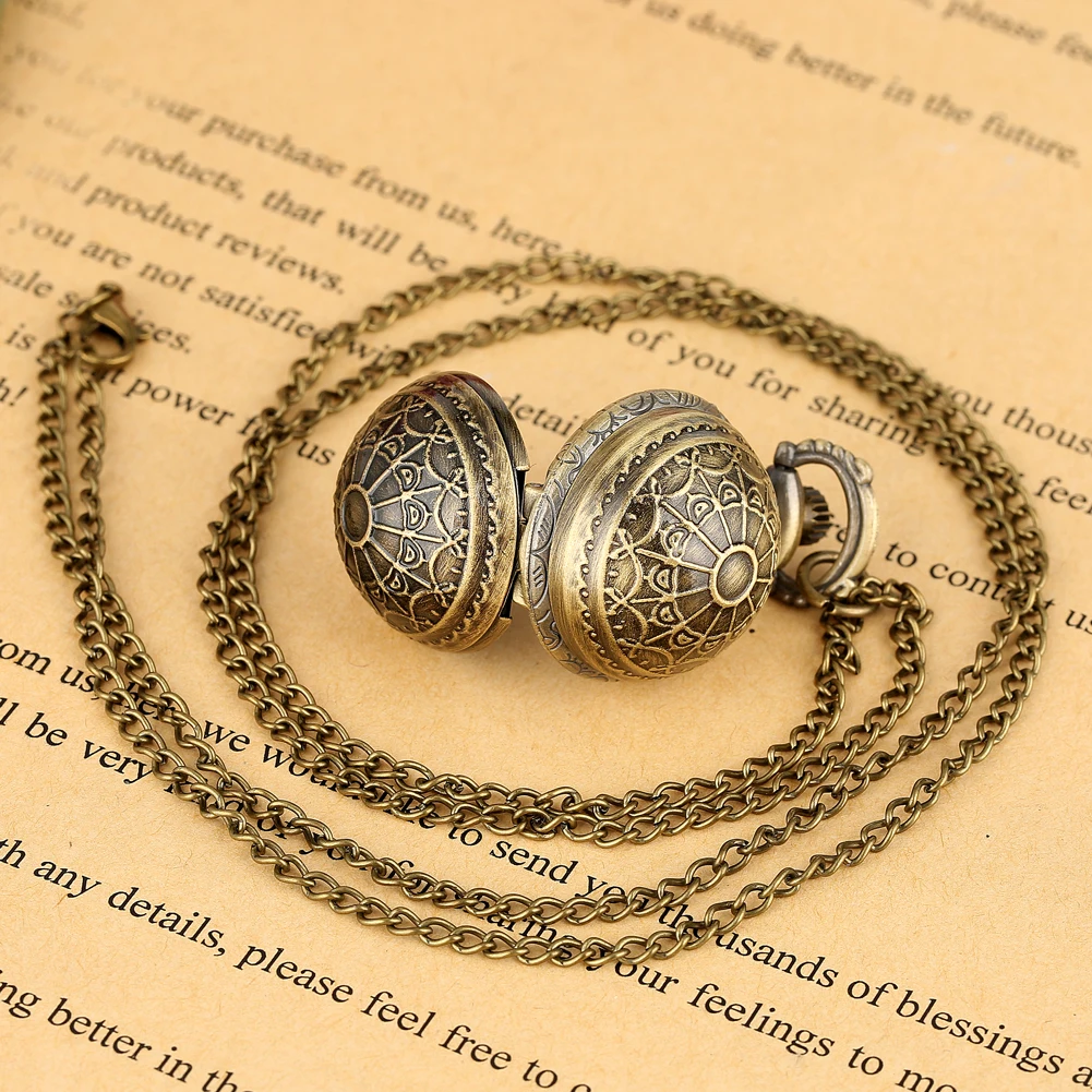 Винтаж паутина мини мяч форма, карманные наручные часы крылья ключ цепочка-ожерелье Подарки для Для мужчин Для женщин детские часы Reloj De