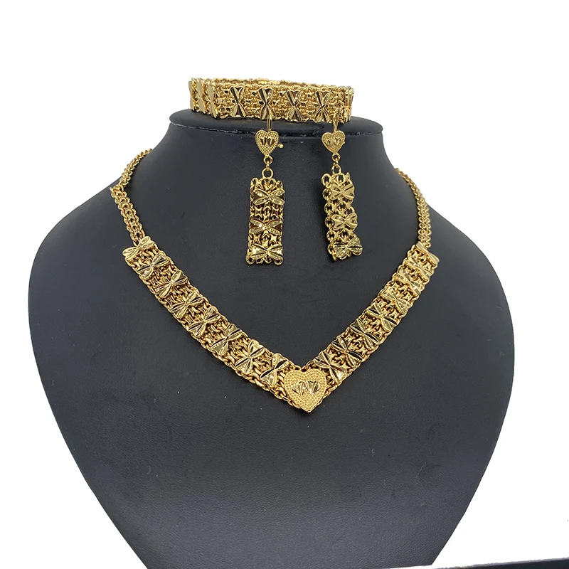 

Jewelry Sets Gold Color bridal Ethiopian/Eritrea/dubai/ African Earring/Necklace/Ring/Bracelet for Women Gifts set jewellery