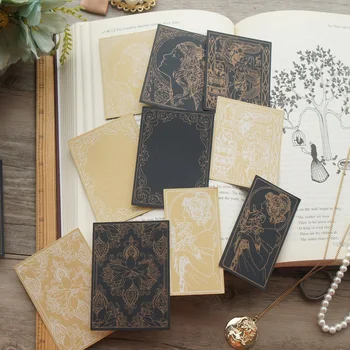 

60pcs DIY Kraft Black Paper Elegant Goddess Portrait Design Paper Creative Craft Paper Background Scrapbooking Gift DIY Use