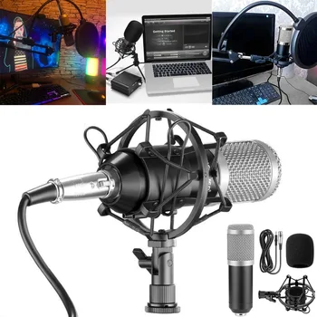 

Professional Wired Condenser Microphone Studio Sound Recording Mic Kit Live Stream Broadcasting Recording Condenser Microphone