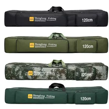 120cm Portable Folding Fishing Rod Bag Multi-purpose Carrier Canvas Pole Lure Tools Storage