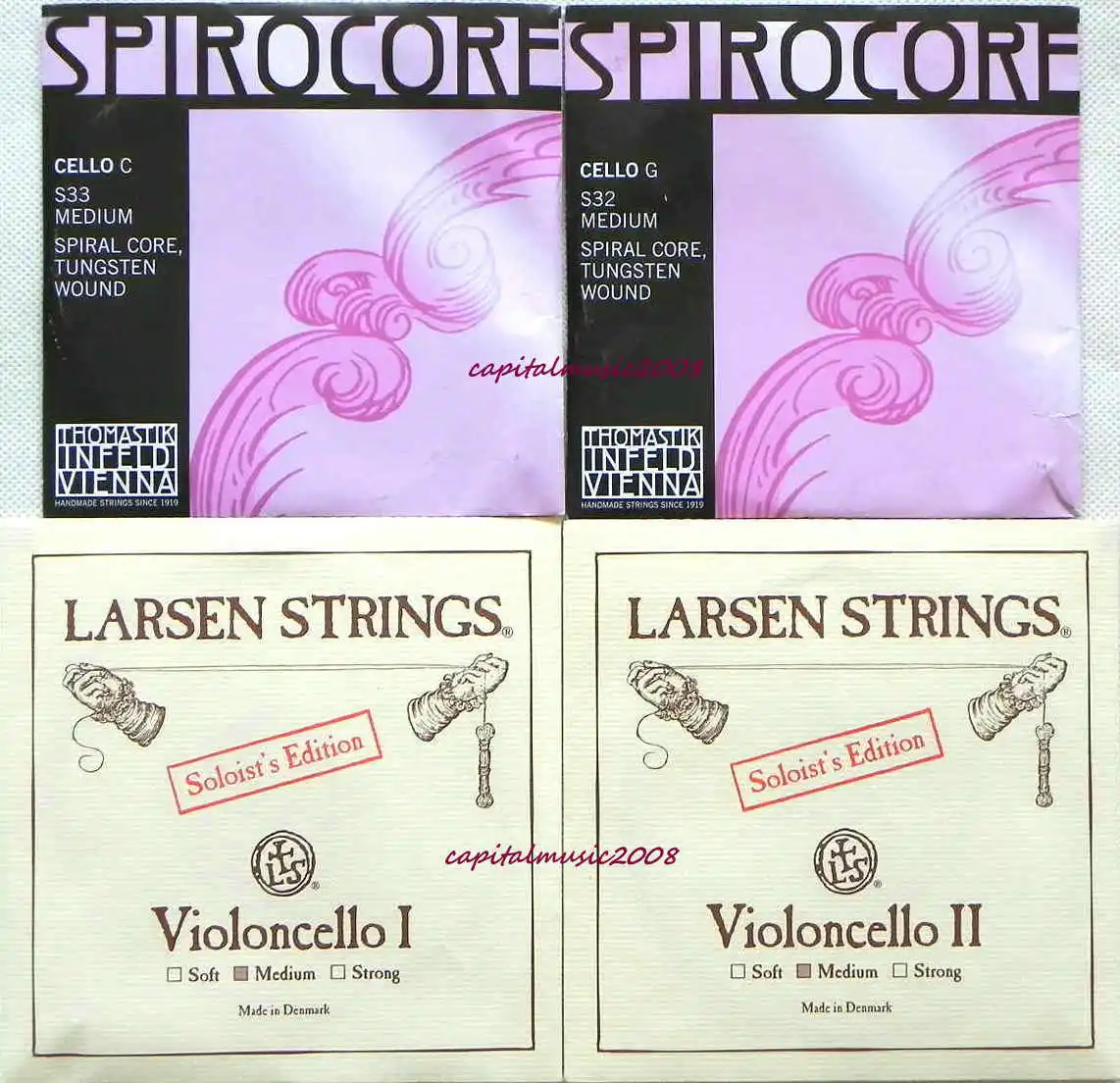4/4　Set　Medium　AliExpress　Soloist　Spirocore　G,C　Larsen　(S32,S33)　A,D　Cello　Tungsten