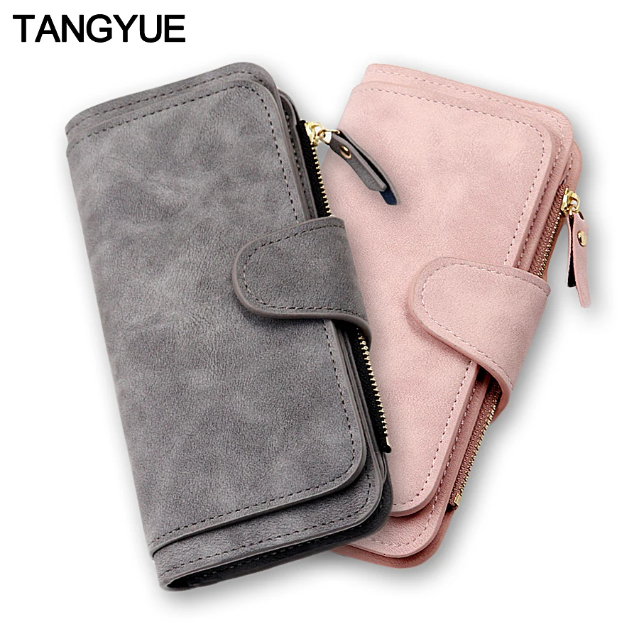 

Matte Leather Luxury Women's Wallet Female Vintage Long Cute PU Ladies Wallet Women Purse for Cards Coin Slim portomonee vrouwen