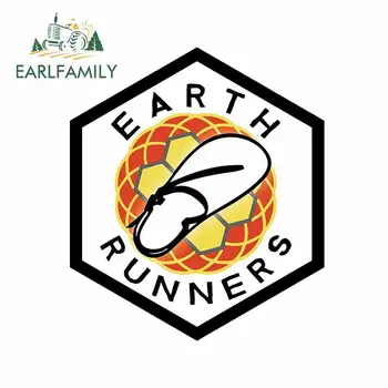 

EARLFAMILY 13cm x 11.4cm for Earth Runners Flip Flop Car Sticker Anime Scratch-proof Bumper Window RV Motorcycle Surfboard Decal
