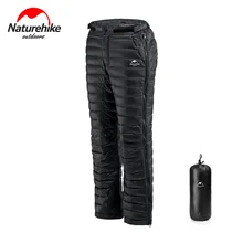 Naturehike – pantalon chaud en duvet d'oie pour hommes et femmes, avec Double fermeture éclair-5 ~-20 ℃, 490g, vêtement de Camping épais, coupe-vent et imperméable