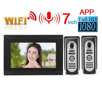 

1V2 7inches IR Wired WIFI Video Doorbell Visual Intercom APP Camera 1080P HD 100-240V WIFI Doorbell