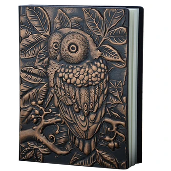 

Retro Diary Anniversary PU Leather Writing Travel Journal Notebook A5 Birthday Gift Vintage Handmade Embossed 3D Owl Hardcover