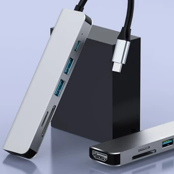 

2020 New 4 in 1 Type-C Hub To USB 3.0 Magnesium Alloy Hub with TF Reader for Laptop