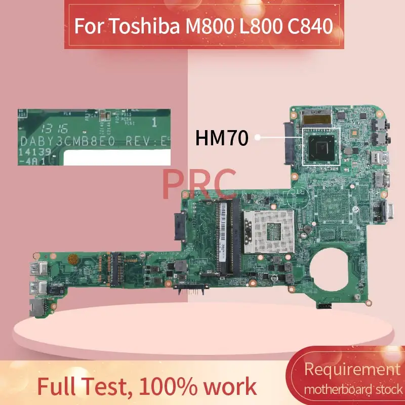Placa-mãe Sjtnv Hm70 Ddr3 Usada para Laptop Toshiba M800 L800 Cestampa Placa-mãe para notebook - Imagem 2