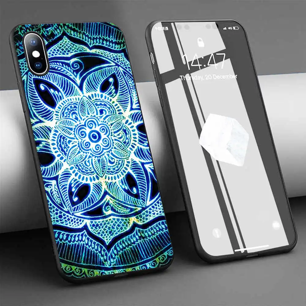 Мягкий силиконовый чехол с рисунком мандалы для iPhone 11 Pro Max X 5S 6 6S XR XS 7 8 Plus |